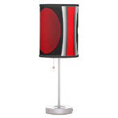 Modern abstract black, red, white table lamp (Right)