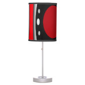 Modern abstract black, red, white table lamp (Front)