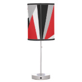 Modern abstract black, red, white table lamp (Back)