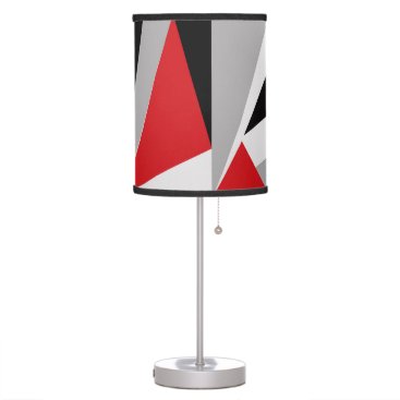 Modern abstract black, red, white table lamp