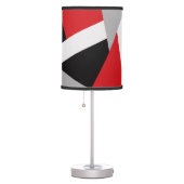 Modern abstract black, red, white table lamp (Right)