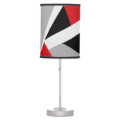 Modern abstract black, red, white table lamp (Front)