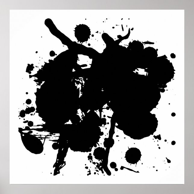 Modern Abstract Black Spots Poster (Front)