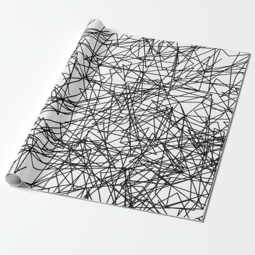 modern abstract black white artistic pattern wrapping paper