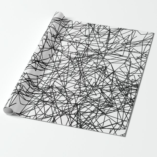 modern abstract black white artistic pattern wrapping paper (Unrolled)