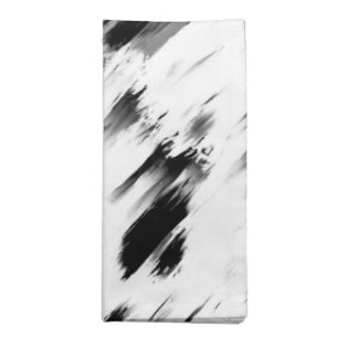 Modern Abstract Black White Brushstroke Art Cloth Napkin