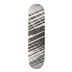 Modern abstract black white stripes pattern skateboard deck