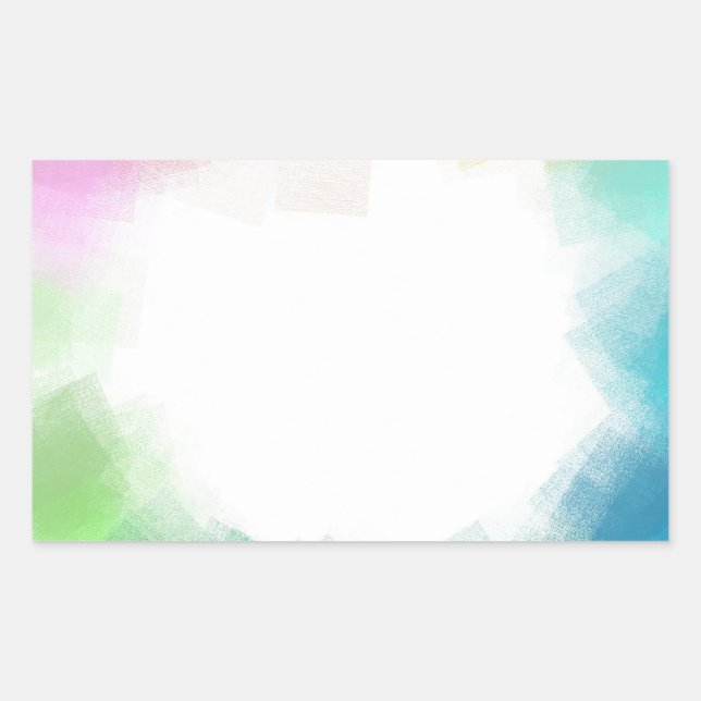 Modern Abstract Blank Template Custom Blue Green Rectangular Sticker (Front)
