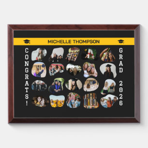 Modern Abstract Blob Geometry 20 Photo Grad Party Award Plaque