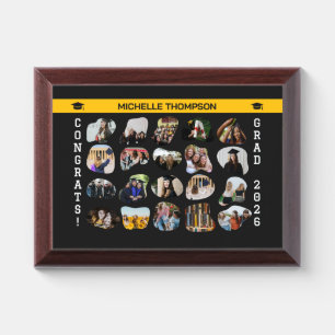 Modern Abstract Blob Geometry 20 Photo Grad Party Award Plaque