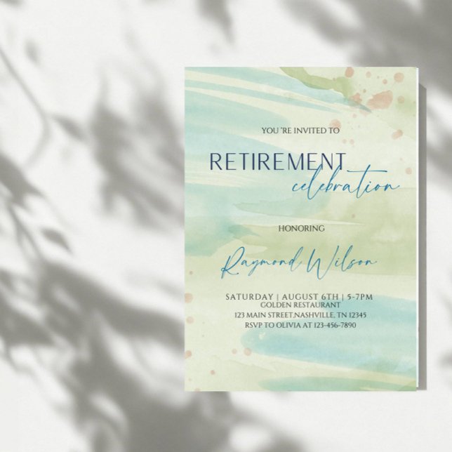 Modern Abstract Blob Retirement Party Invitation (Creator Uploaded)