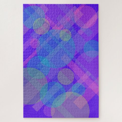 Modern Abstract Blue 001d Design Jigsaw Puzzle