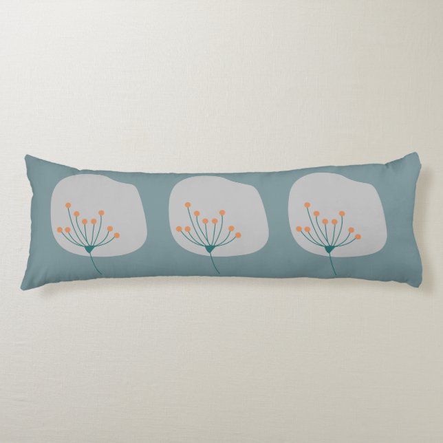 Modern Abstract Blue and Grey Design Body Pillow (Front)