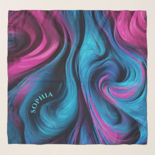 Modern Abstract-Blue and Pink- Scarf