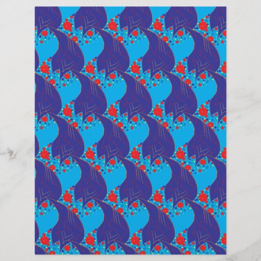 Modern abstract BLUE and red Rainbow drops pattern (Front)