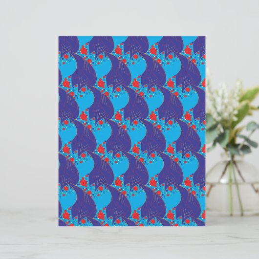 Modern abstract BLUE and red Rainbow drops pattern (Standing Front)