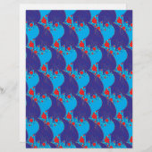 Modern abstract BLUE and red Rainbow drops pattern (Front/Back)