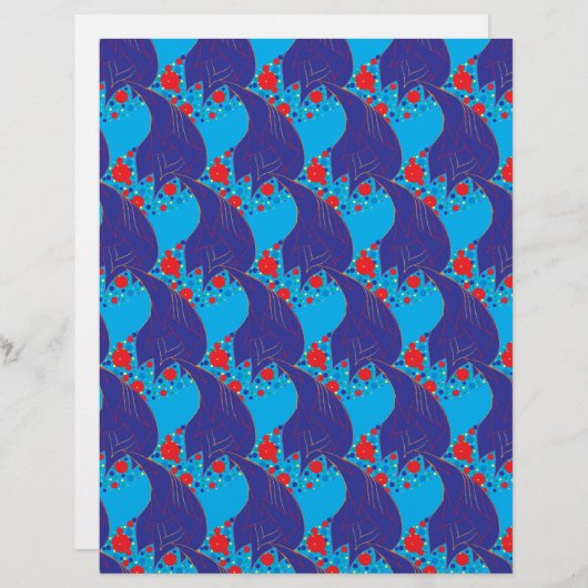 Modern abstract BLUE and red Rainbow drops pattern (Front/Back)