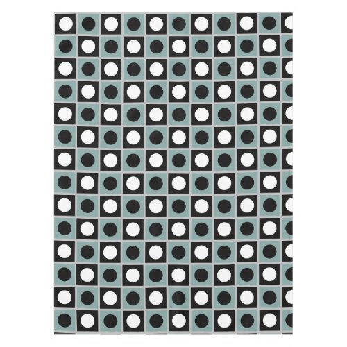 Modern Abstract Blue Black  White Tablecloth