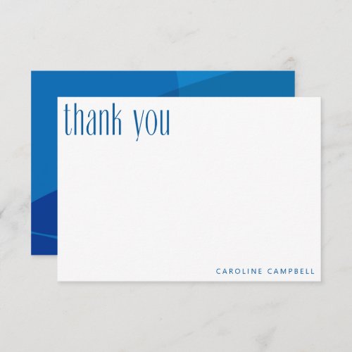 Modern Abstract Blue Custom Graduation Thank You Card