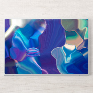 Modern Abstract Blue Fluid Glass Art Laptop Skin