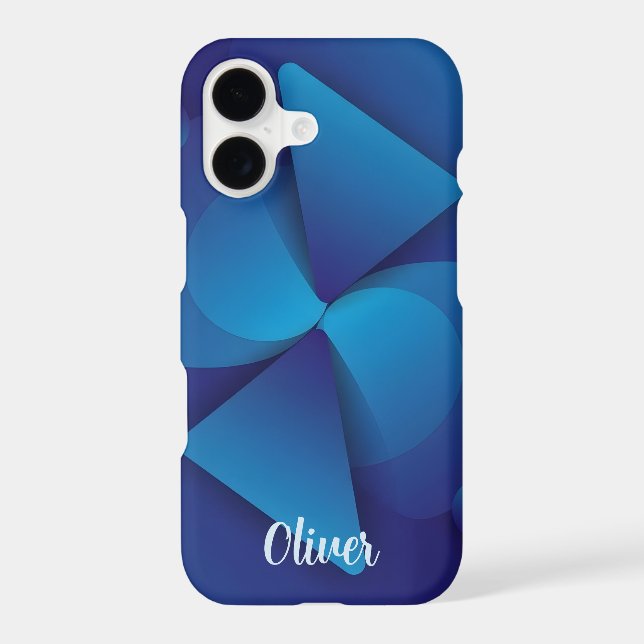 Modern Abstract Blue Geometric Case-Mate iPhone Case (Back)
