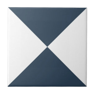 Modern Abstract Blue Geometric Triangle Pattern Ceramic Tile