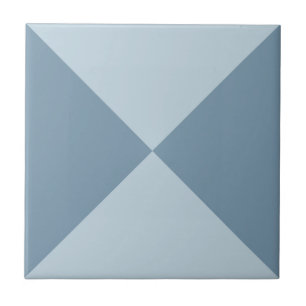 Modern Abstract Blue Geometric Triangle Pattern Ceramic Tile