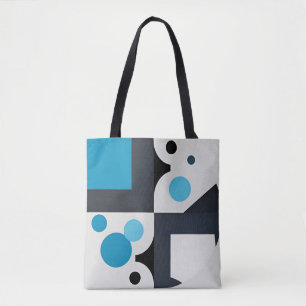 🎨 Modern Abstract Blue Glow ✨ Geometric Artistic Tote Bag