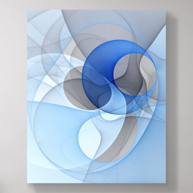 Modern Abstract Blue Gray Fractal Art Graphic Acrylic Photo Tile (Front Set)