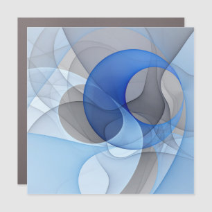 Modern Abstract Blue Gray Fractal Art Graphic Car Magnet