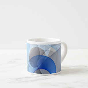 Modern Abstract Blue Gray Fractal Art Graphic Espresso Cup