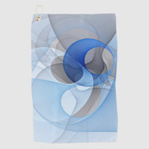 Modern Abstract Blue Gray Fractal Art Graphic Golf Towel