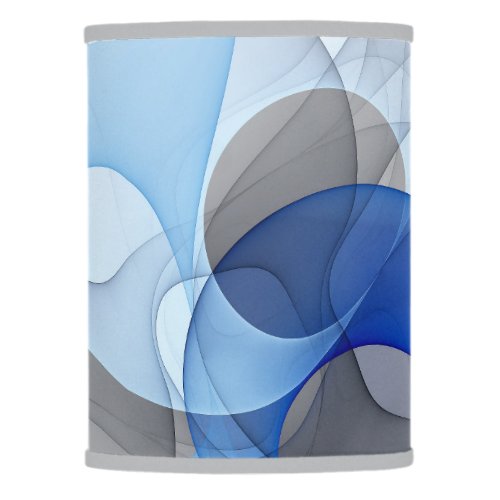 Modern Abstract Blue Gray Fractal Art Graphic Lamp Shade