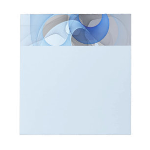 Modern Abstract Blue Gray Fractal Art Graphic Notepad