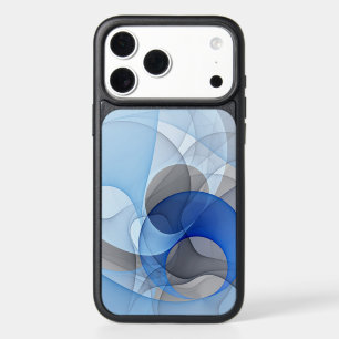 Modern Abstract Blue Gray Fractal Art Graphic iPhone 17 Pro Max Case