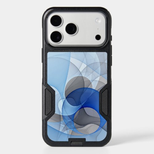 Modern Abstract Blue Gray Fractal Art Graphic iPhone 17 Pro Max Case
