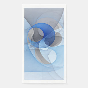 Modern Abstract Blue Gray Fractal Art Graphic Paper Guest Towels