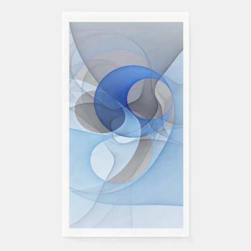 Modern Abstract Blue Gray Fractal Art Graphic Paper Guest Towels