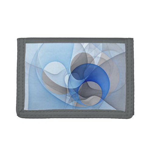 Modern Abstract Blue Gray Fractal Art Graphic Trifold Wallet