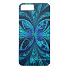 Modern Abstract Blue Green Fractal iPhone 8/7 Case