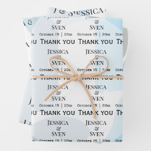 Modern Abstract Blue Minimalist Artistic Wedding  Wrapping Paper Sheets