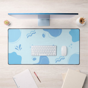 Modern Abstract Blue Minimalist Desk Mat