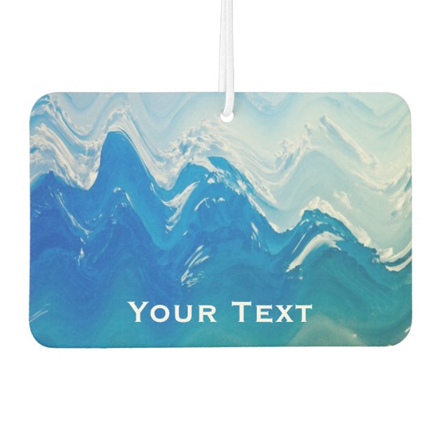 Modern Abstract Blue Ocean Art Personalised Air Freshener (Front)