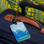Modern Abstract Blue Ocean Art Personalised Luggage Tag<br><div class="desc">Modern abstract ocean art.</div>