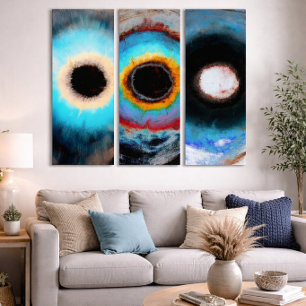 Modern Abstract Blue Orange Wall Decor Office