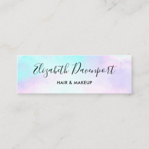Modern Abstract Blue & Purple Watercolor Mini Business Card