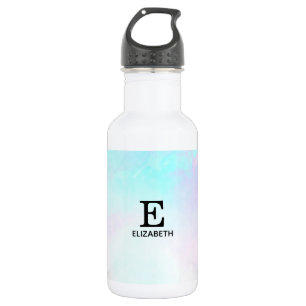 Modern Abstract Blue & Purple Watercolor Stainless Steel Water Bottle