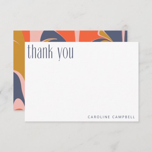 Modern Abstract Blue Red Gold Custom Graduation Thank You Card