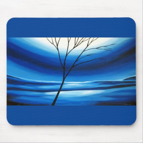 Modern Abstract Blue Sky Tree Elegant Template Mouse Pad